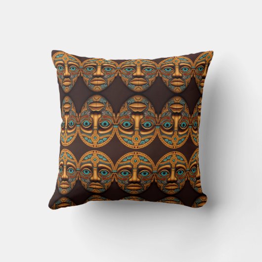 Inca Cross Patroon rood en geel Kussen (Achterkant)