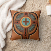 Inca Cross Patroon rood en geel Kussen (Deken)