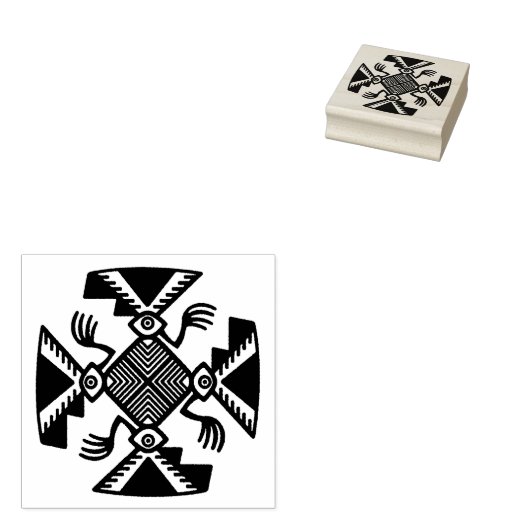 Inca Design Rubber Stamp, Peruaanse Design Stamp Rubberstempel (Gestempeld)