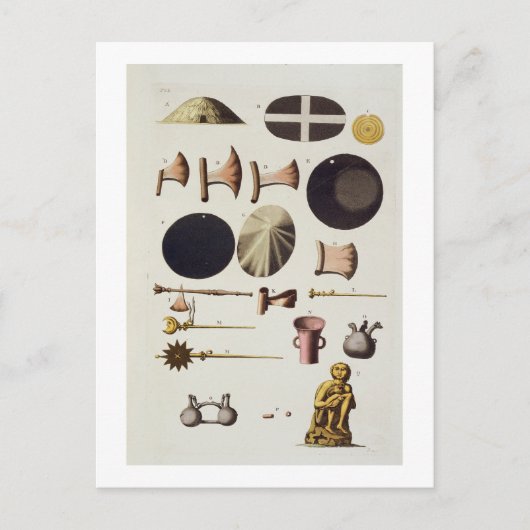 Inca-gereedschappen en artefacten, Peru, uit Le Co Briefkaart (Voorkant)