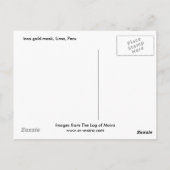 Inca Gold mask, Lima, Peru Briefkaart (Achterkant)