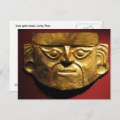 Inca Gold mask, Lima, Peru Briefkaart (Voorkant / Achterkant)