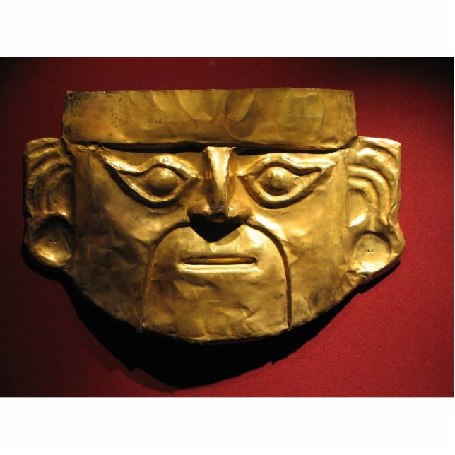 Inca Gold mask, Lima, Peru Staand Fotobeeldje (Voorkant)