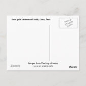 Inca goudceremoniaal mes (Tumi), Lima, Peru Briefkaart (Achterkant)