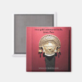 Inca goudceremoniaal mes (Tumi), Lima, Peru Magneet (Voorkant / Achterkant)