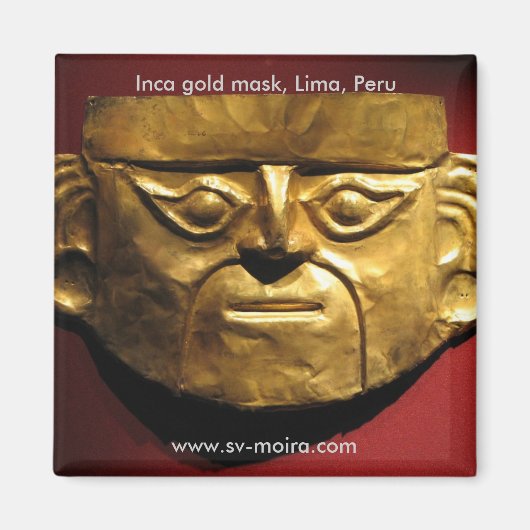 Inca gouden masker, Lima, Peru Magneet (Voorkant)