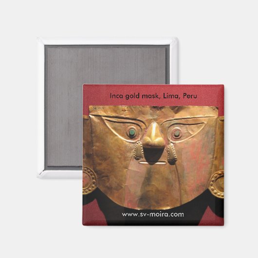 Inca gouden masker, Lima, Peru Magneet (Voorkant / Achterkant)