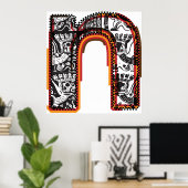 Inca Letter N Artistic Lettering Poster (Thuiskantoor)