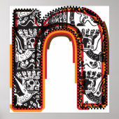 Inca Letter N Artistic Lettering Poster (Voorkant)