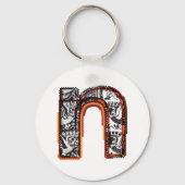 Inca Letter N Artistieke Lettering Sleutelhanger (Voorkant)