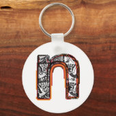 Inca Letter N Artistieke Lettering Sleutelhanger (Voorkant)