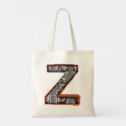 Inca Letter Z Artistic Font Canvas tas (Achterkant)