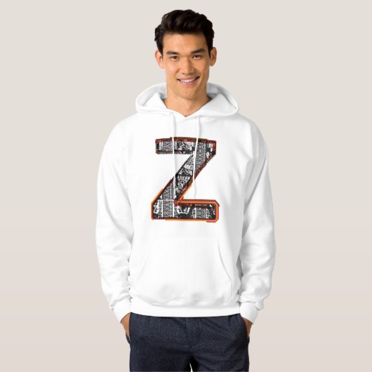 Inca Letter Z Artistic Font Hoodie (Voorkant volledig)
