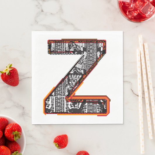 Inca Letter Z Artistic Font Napkins Servet