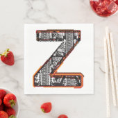 Inca Letter Z Artistic Font Napkins Servet (Insitu)
