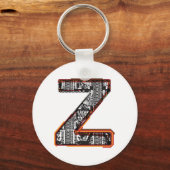 Inca Letter Z Artistic Font Sleutelhanger (Voorkant)