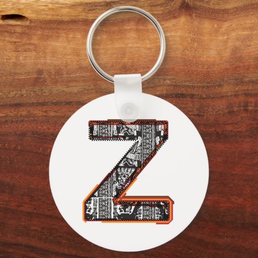 Inca Letter Z Artistic Font Sleutelhanger (Voorkant)