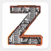 Inca Letter Z Artistic Font Square Sticker (Voorkant)