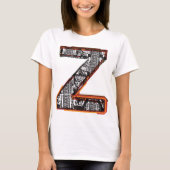 Inca Letter Z Artistieke lettertype T-Shirt (Voorkant)