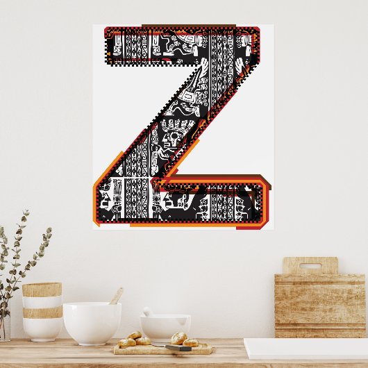 Inca Letter Z Artistisch lettertype Poster (Keuken)