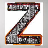 Inca Letter Z Artistisch lettertype Poster (Voorkant)