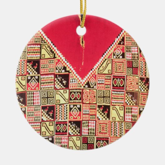 Inca 'Poncho', Bolivia, c.1500 (wol) Keramisch Ornament (Voorkant)