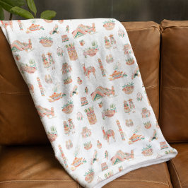 Inca Spirit | Schattige geïllustreerd Peru Fleece Deken