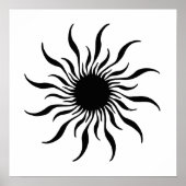 Inca Sun Black/White Poster (Voorkant)