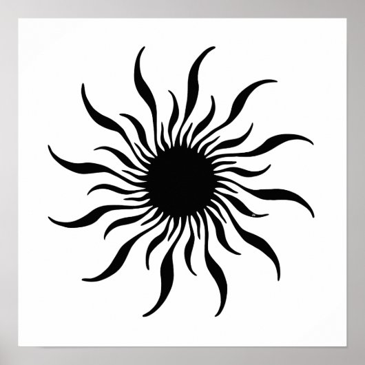 Inca Sun Black/White Poster (Voorkant)