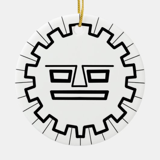 INCA SUN GOD KERAMISCH ORNAMENT (Voorkant)