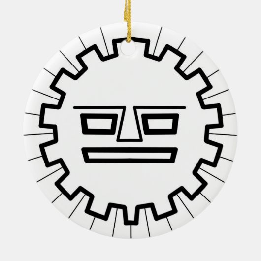 INCA SUN GOD KERAMISCH ORNAMENT (Achterkant)