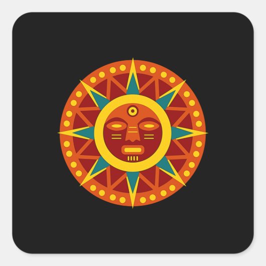 Inca Sun Vierkante Sticker (Voorkant)