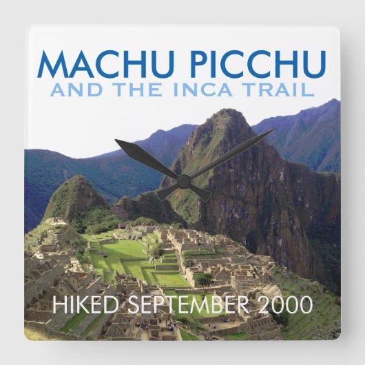 Inca Trail personaliseren, herdenking Machu Picchu Vierkante Klok (Voorkant)