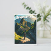 Inca Trail Peru Machu Picchu Wandeling Briefkaart (Staand voorkant)