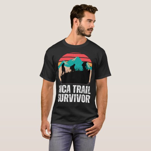 Inca Trail Survivor Peruaanse bergen T-shirt (Voorkant volledig)