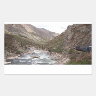 Inca-trein naar machinepicker rechthoekige sticker