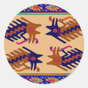 Inca Tribal Serpent Ronde Sticker