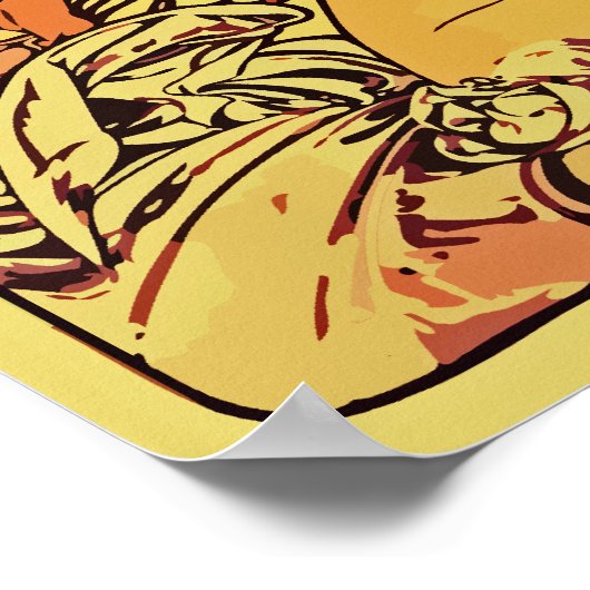 Inca wine Alphonse Mucha remake horizontal Poster (Hoek)