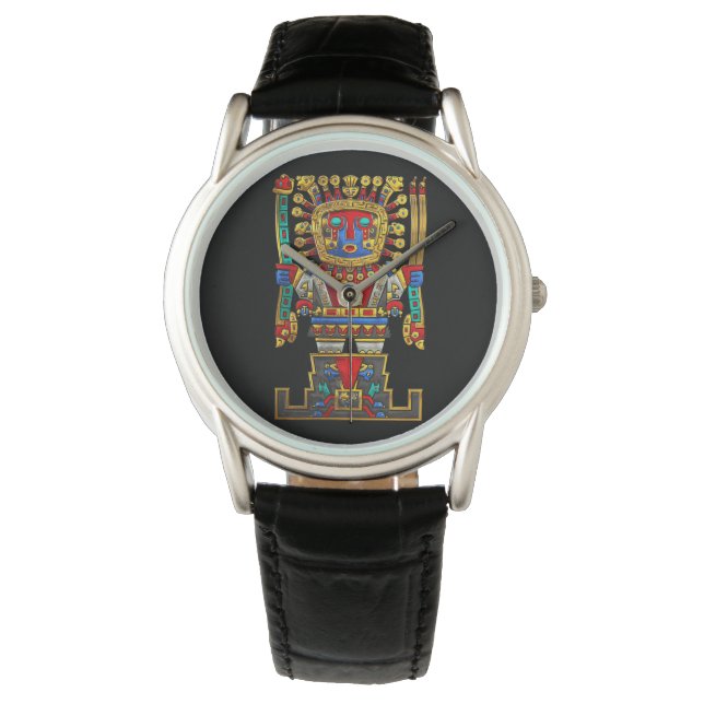 Incan Gods - De grote schepper Viracocha Horloge (Voorkant)