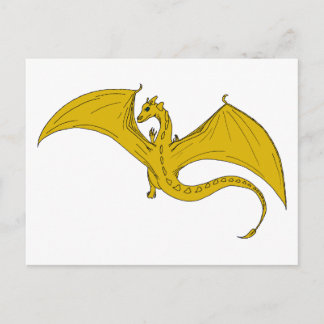 Incandescent Dragon Cregon briefkaart - Gold