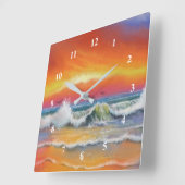 Incandescentie - Waterverf Art Vierkante Klok (Hoek)