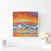 Incandescentie - Waterverf Art Vierkante Klok (Huis)