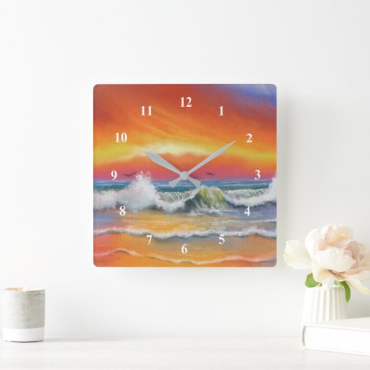 Incandescentie - Waterverf Art Vierkante Klok (Huis)