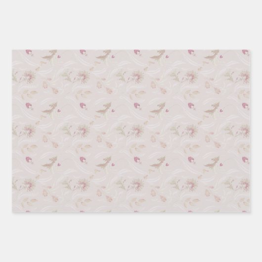 Incantation Botanical in nevel, crème en salie Inpakpapier Vel (Voorkant 2)