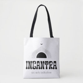 incantra hoofdlogo (donker-op-licht) tote bag