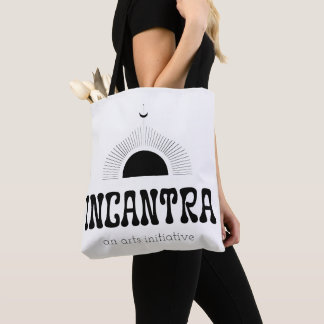 incantra hoofdlogo (donker-op-licht) tote bag