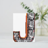 Inca's font, Letter J Briefkaart (Staand voorkant)