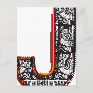 Inca's font, Letter J Briefkaart