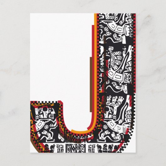 Inca's font, Letter J Briefkaart (Voorkant)
