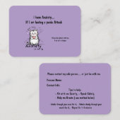 Incase of a Panic Attack Business Card Visitekaartje (Voorkant / Achterkant)